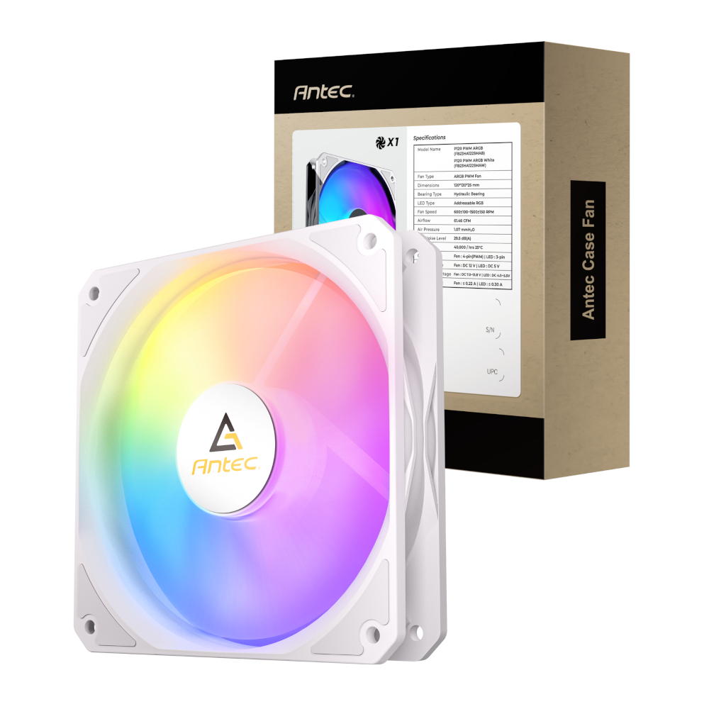 P12R-ARGB-WHT_wr_01 Antec P12 PWM 120mm ARGB Reverse Case Fan - White