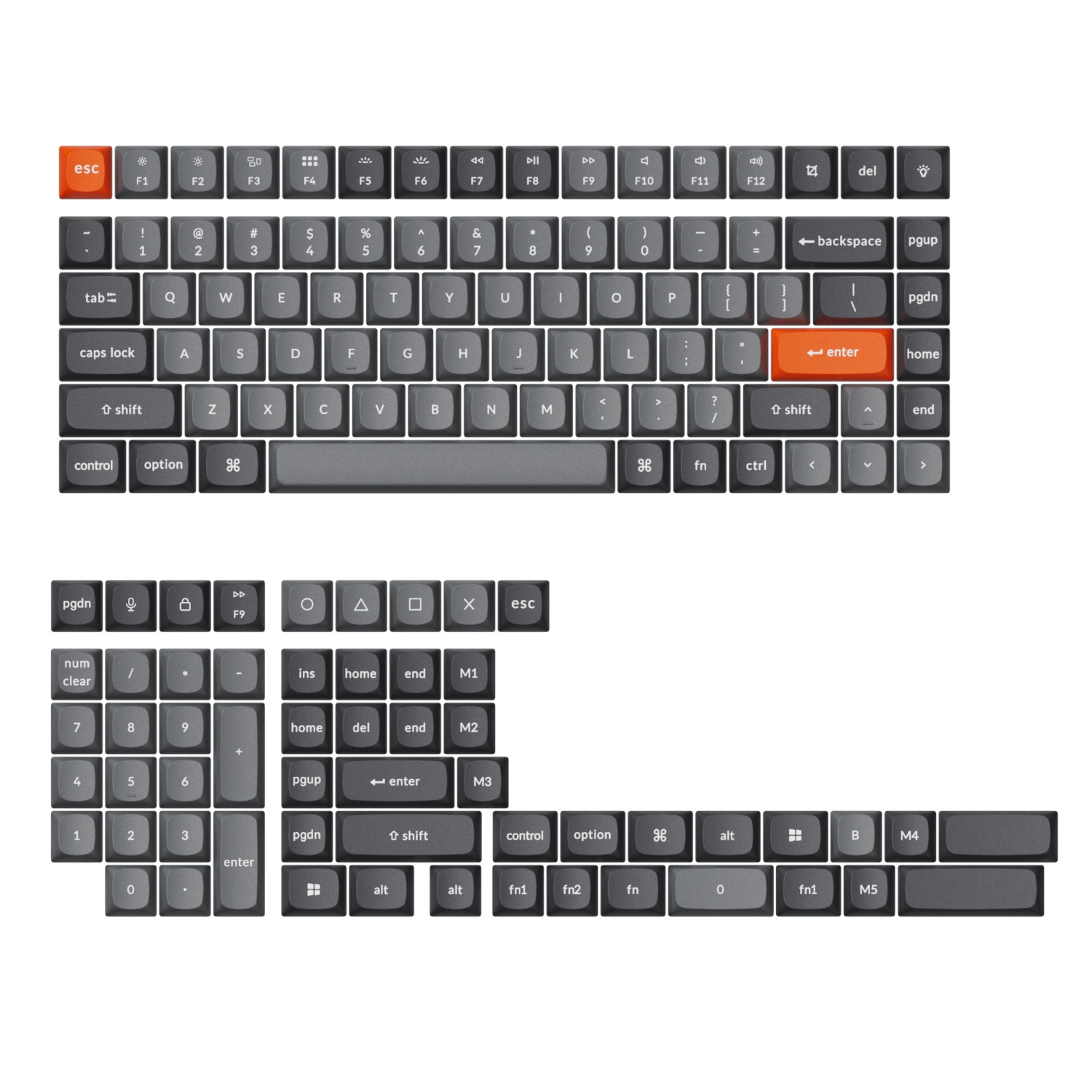 PBT-51_Keychron-Double-Shot-PBT-OSA-Full-Set-Keycap-Set-Grey_wr_01a Keychron Double-Shot PBT OSA Keycap Set - Grey