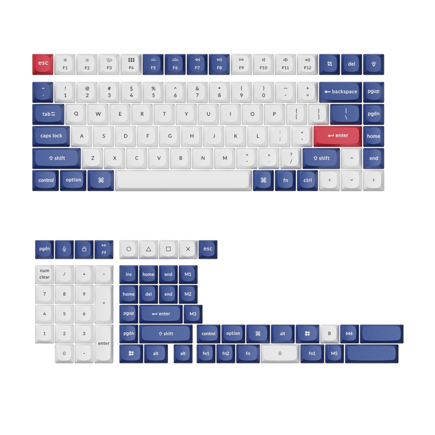 PBT-53_Keychron-Double-Shot-PBT-OSA-Full-Set-Keycap-Set-Blue-White_wr_01a Keychron Double-Shot PBT OSA Keycap Set - Blue and White