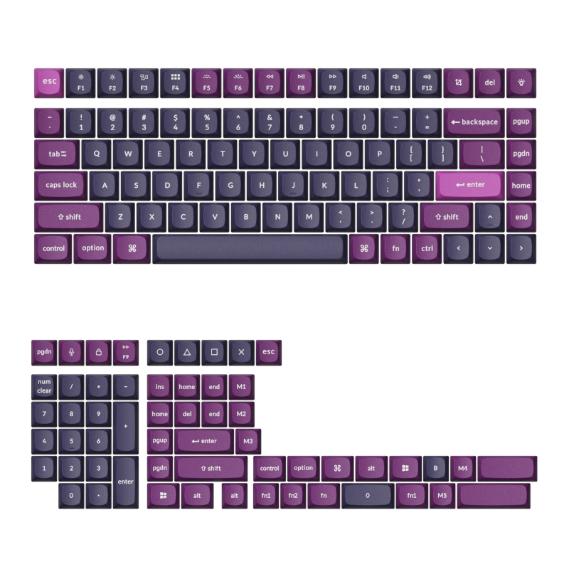 PBT-54_wr_02 Keychron Double Shot OSA PBT Keycap Full Keycap Set - Purple