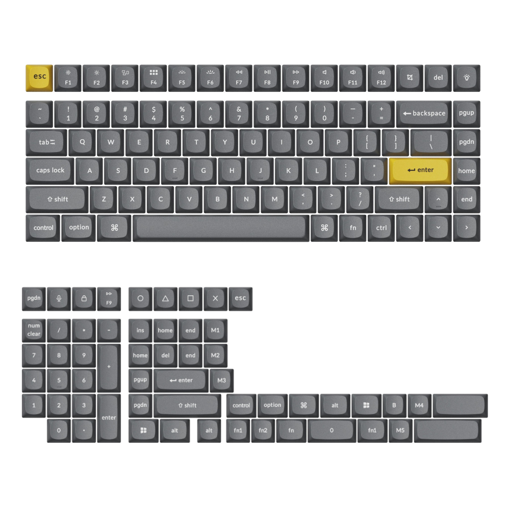 PBT-56_wr_01a Keychron Double Shot PBT OSA Full Keycap Set – Dark Grey
