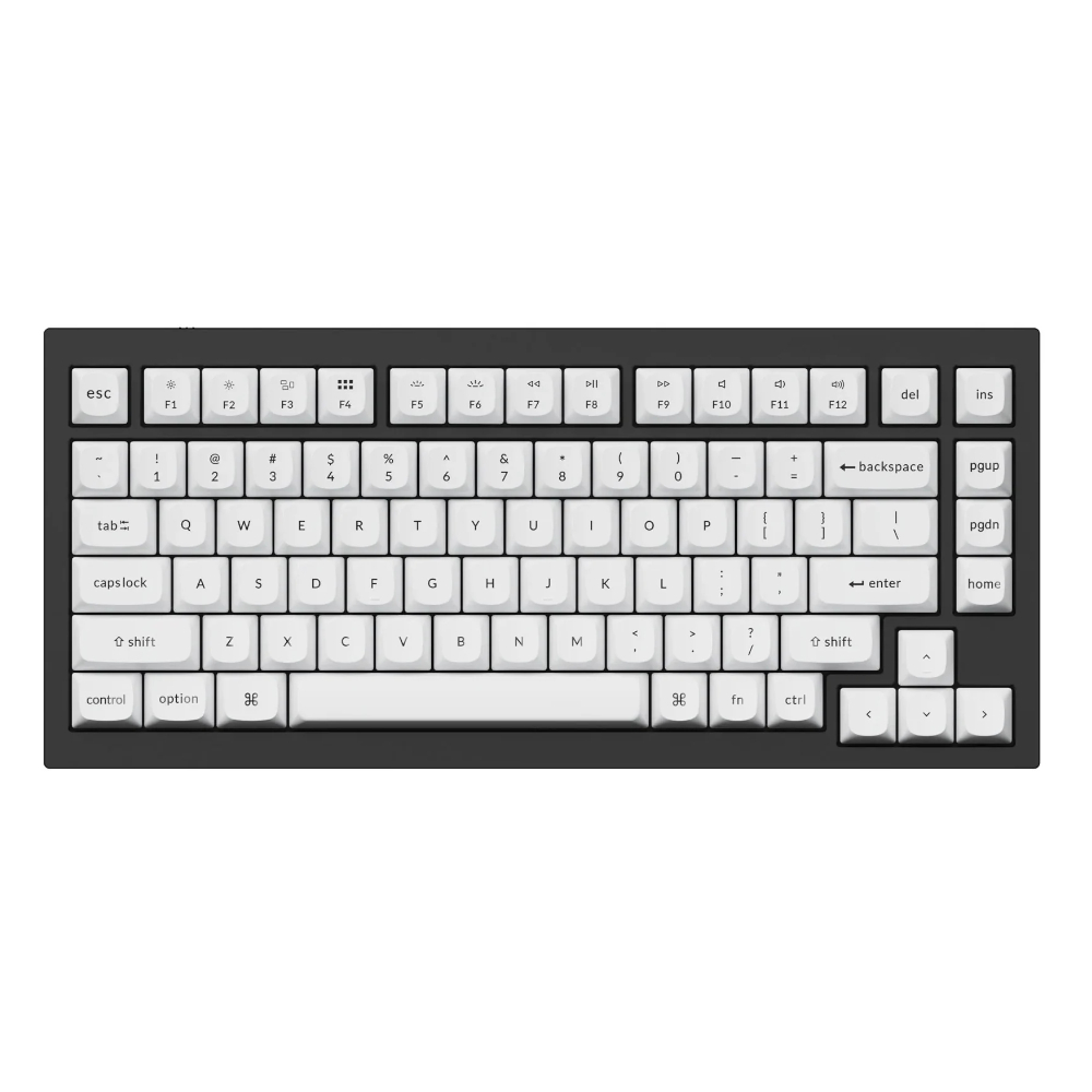 PBT-57_wr_02a Keychron Double Shot PBT OSA Full Keycap Set - Black/White