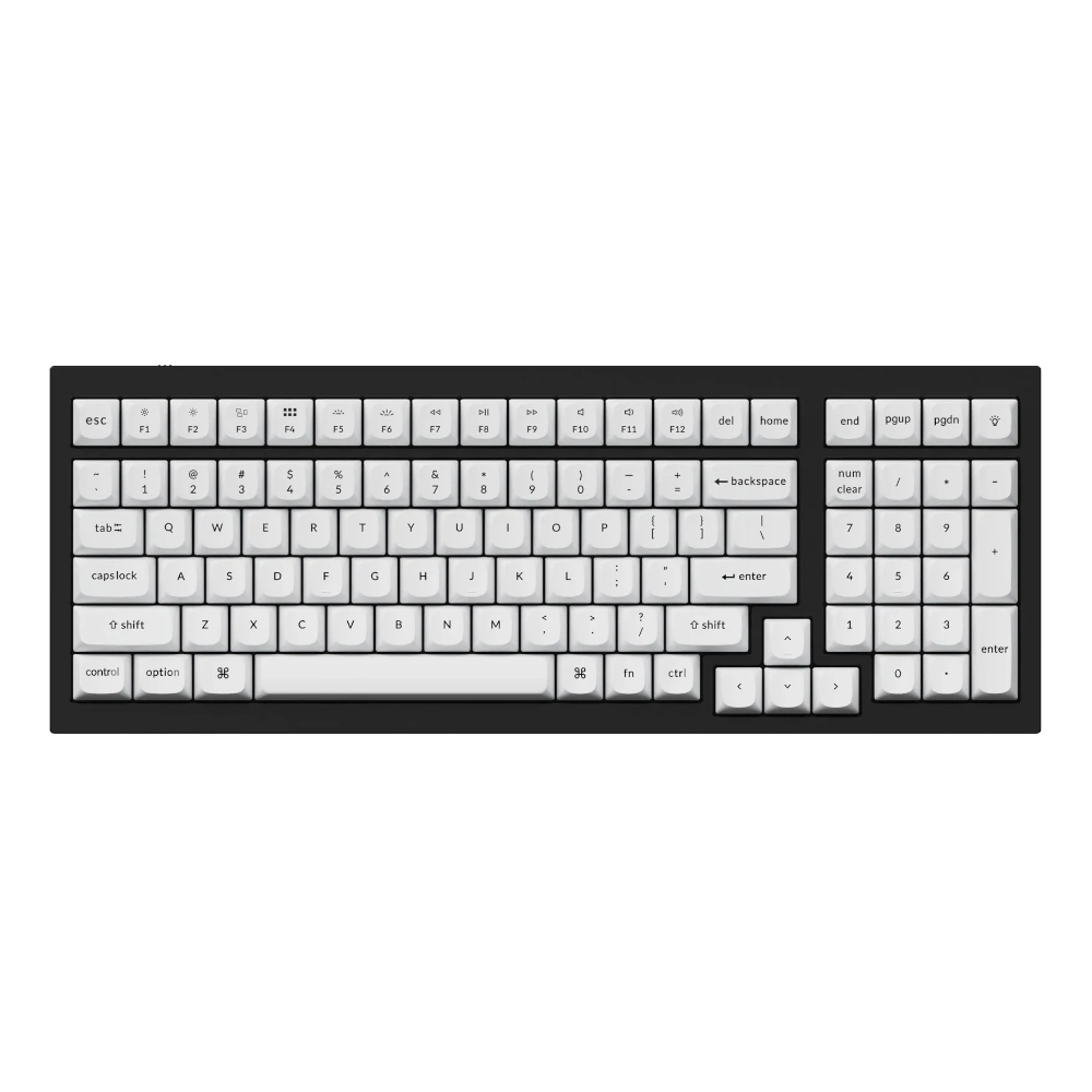 PBT-57_wr_03a Keychron Double Shot PBT OSA Full Keycap Set - Black/White