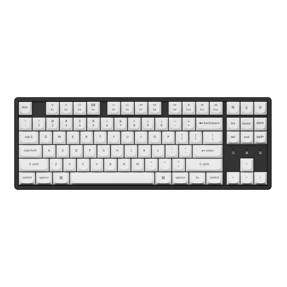 PBT-57_wr_04a Keychron Double Shot PBT OSA Full Keycap Set - Black/White