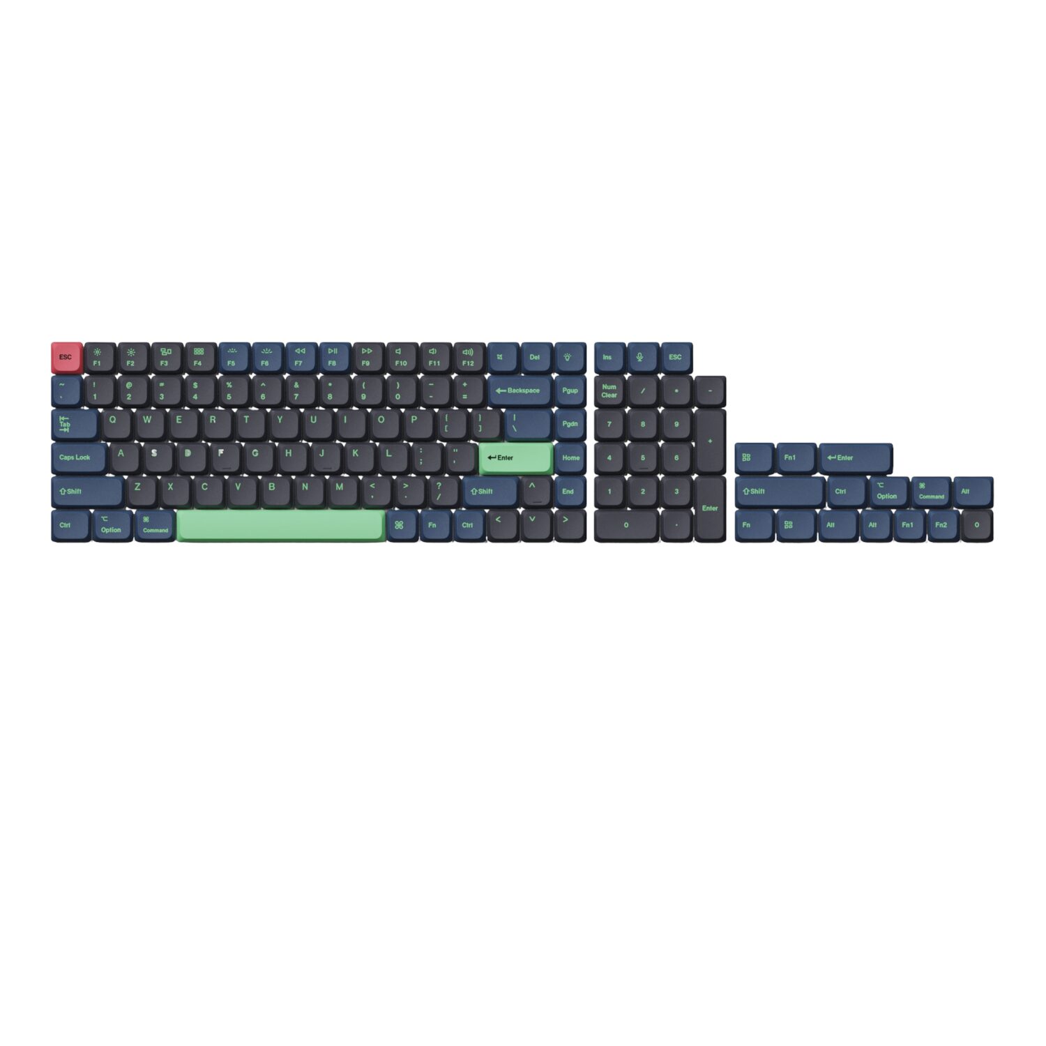 PBT-62-WR-01 Keychron Low Profile Dye-Sub PBT LSA Full Set Keycap Set – Hacker Edition (133 Keys, PBT, Low Profile)