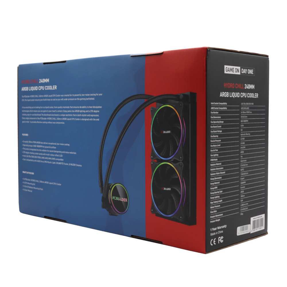 PCB-LC-HYDRO-C240_wr_06a PCBuilder Hydro Chill 240MM AIO Liquid CPU Cooler ARGB