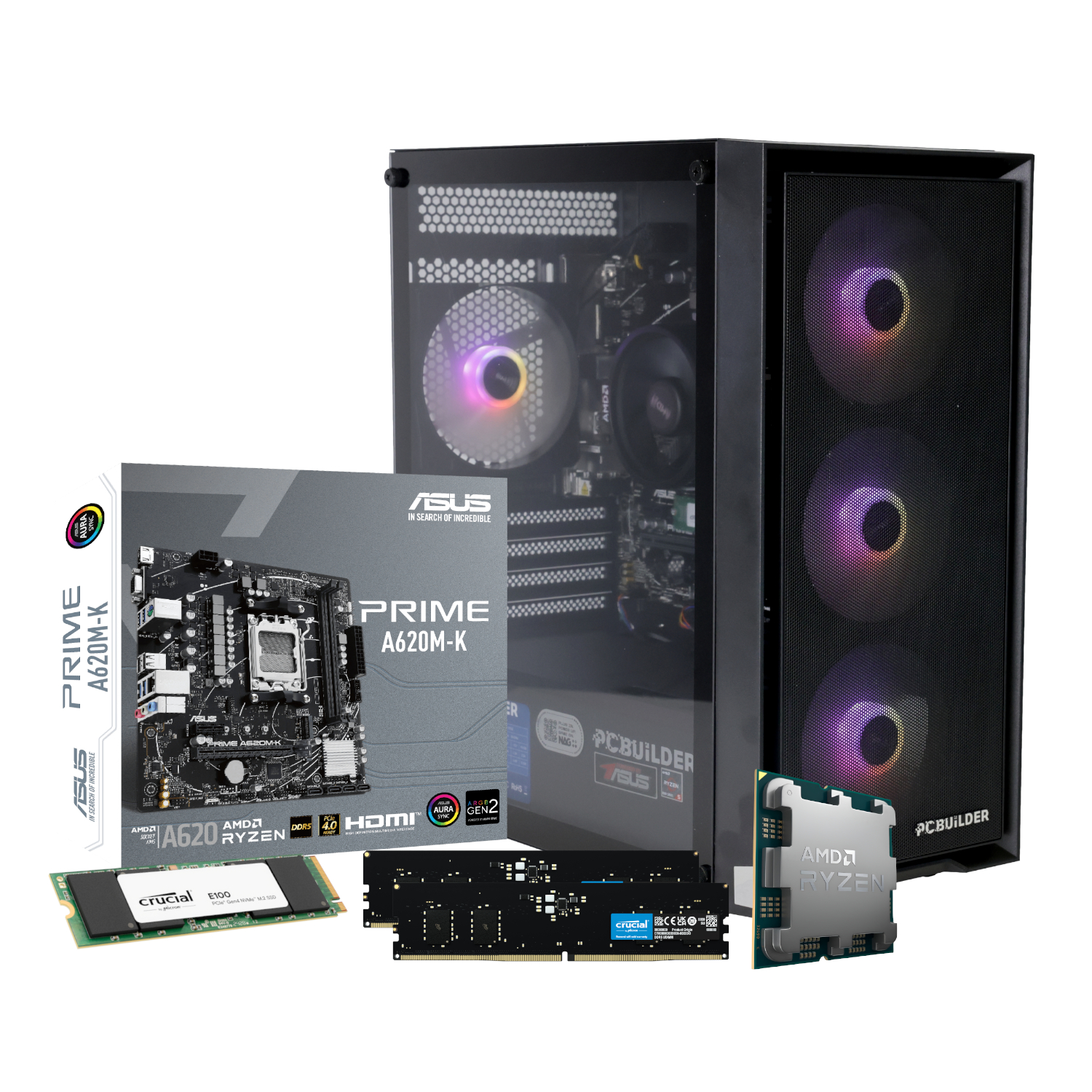 PCBuilder Ryzen 5 8600G WARDEN Windows 11 Gaming PC
