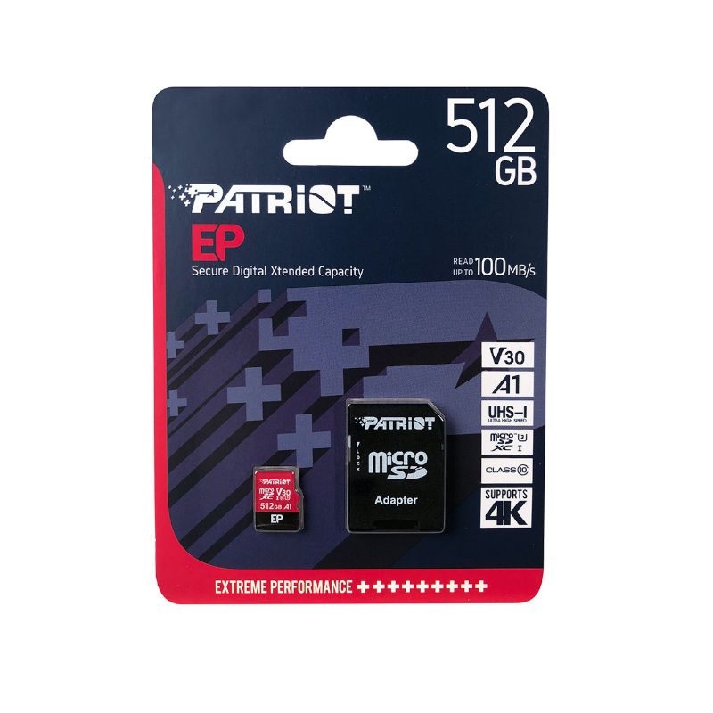 PEF512GEP31MCX_wr_03 Patriot EP V30 A1 512GB Micro SDXC Card + Adapter