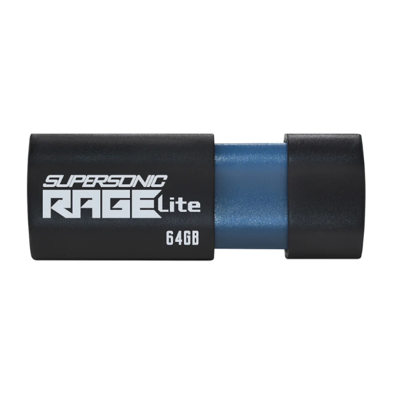 PEF64GRLB32U_wr_01a Patriot Rage Lite 64GB USB3.2 Flash Drive - Black