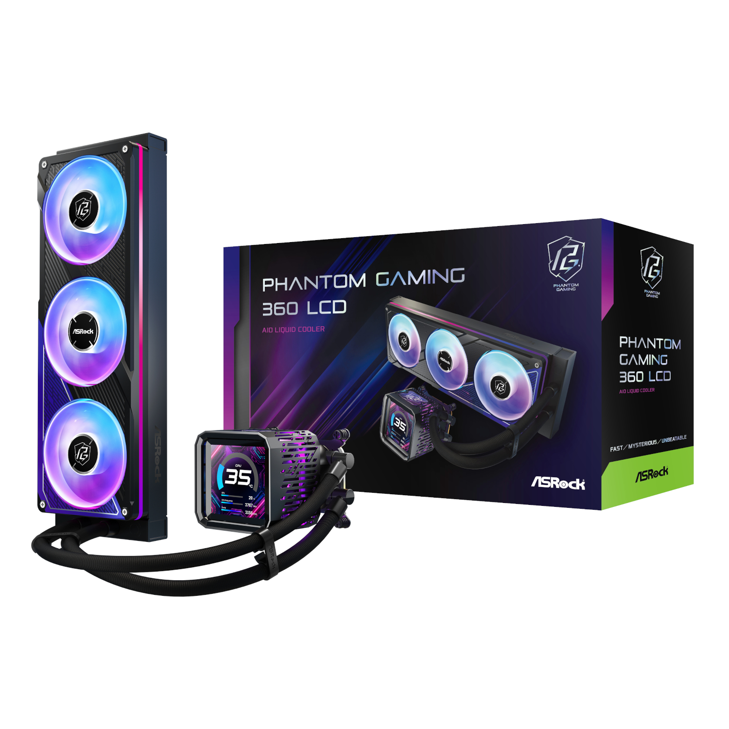 PHANTOM-GAMING-360-LCD_ASRock-Phantom-Gaming-360-LCD-All-in-one-Liquid-CPU-Cooler-Black_wr_01a ASRock Phantom Gaming 360 LCD All-in-one Liquid CPU Cooler - Black