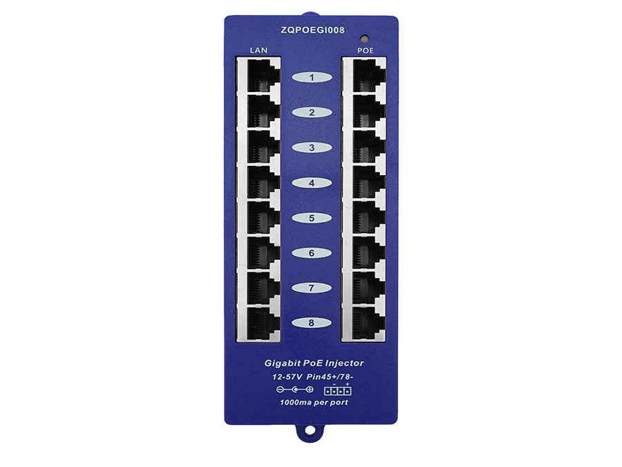 POE-8G 8 Port Gigabit Passive PoE Injector