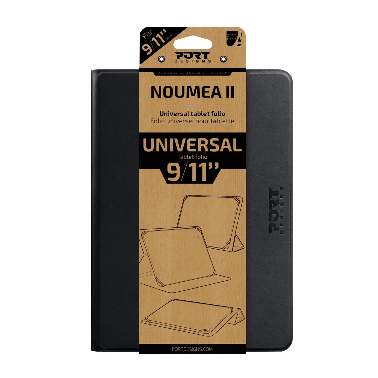 PORT_201319_wr_02a Port Designs Noumea II Universal 9/11" Tablet Folio – Black
