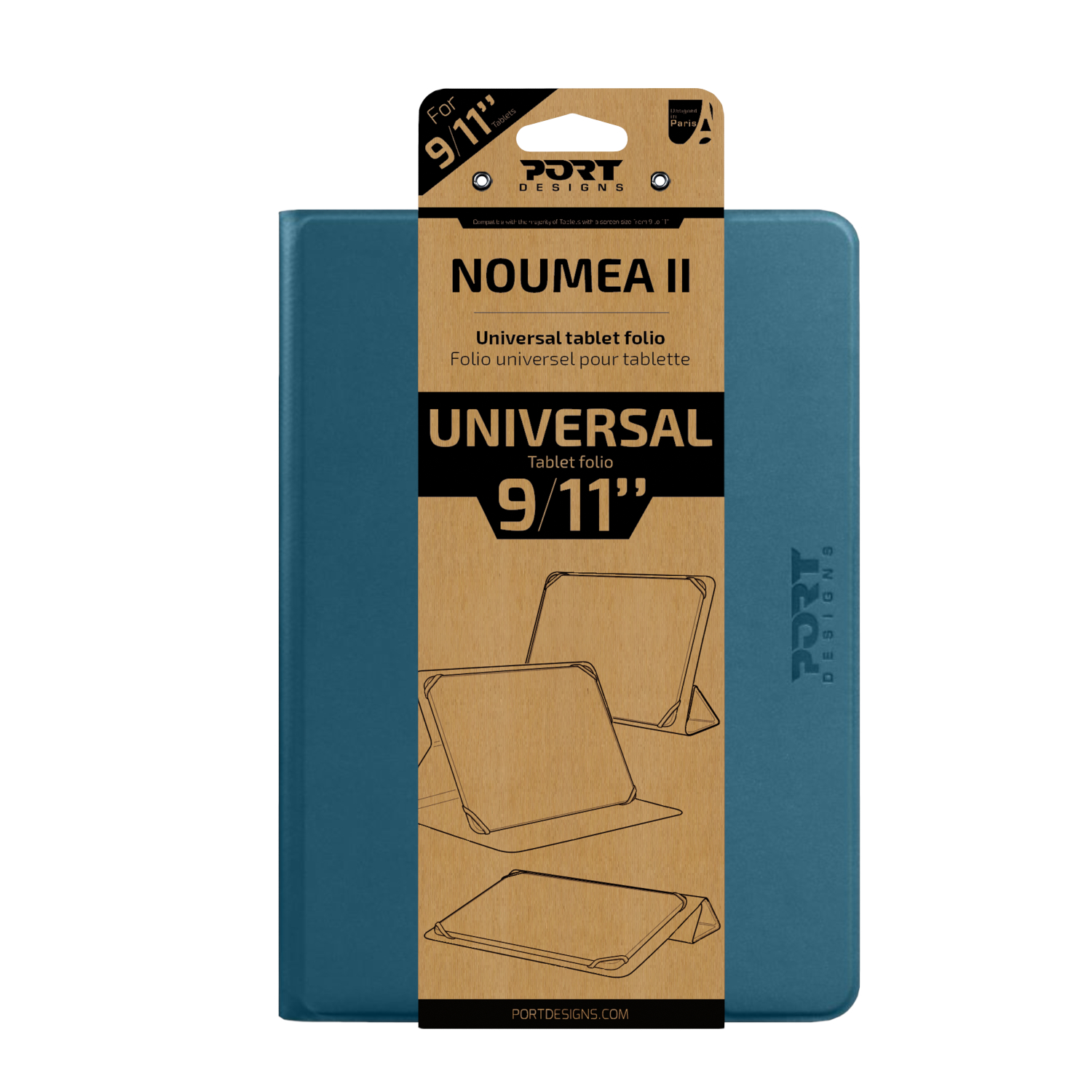 PORT_201328_wr_02 Port Designs Noumea II Universal 9/11" Tablet Folio – Blue