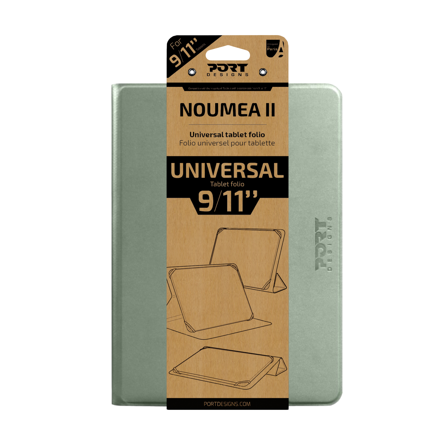 PORT_201329_wr_02 Port Designs Noumea II Universal 9/11" Tablet Folio – Green
