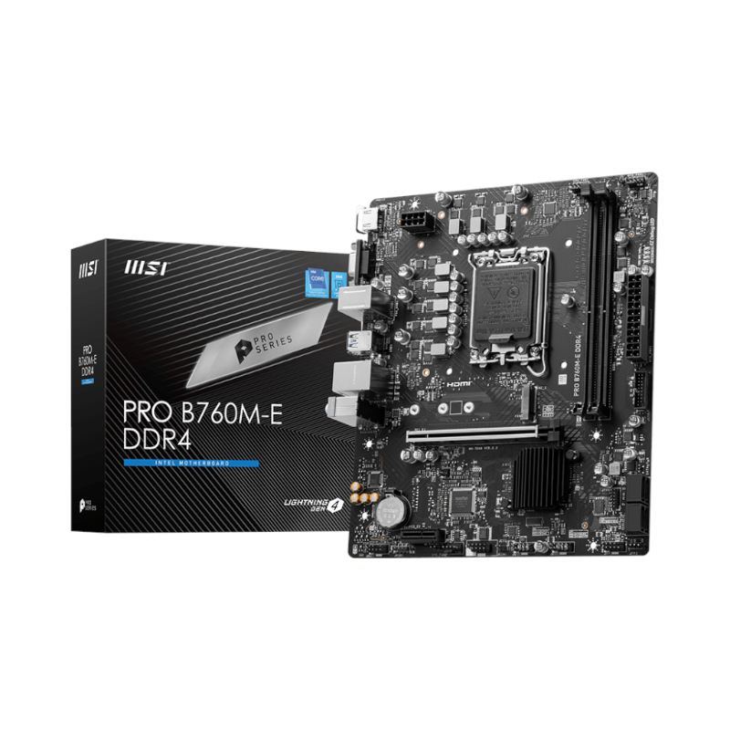PROB760M-EDDR4_wr_01 MSI PRO B760M-E DDR4 Intel LGA1700 mATX Motherboard
