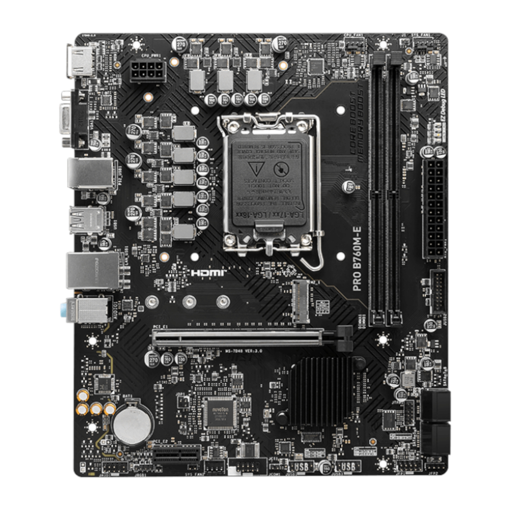 PROB760M-EDDR5_wr_02a MSI B760M-E PRO DDR5 LGA1700 M-ATX Motherboard