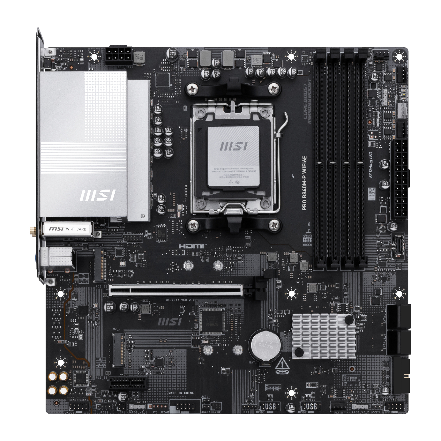 PROB840M-PWIFI6E_MSI-PRO-B840M-P-WIFI6E-AM5-mATX-Motherboard_wr_02a MSI PRO B840M-P Wi-Fi 6E AMD AM5 MATX Gaming Motherboard