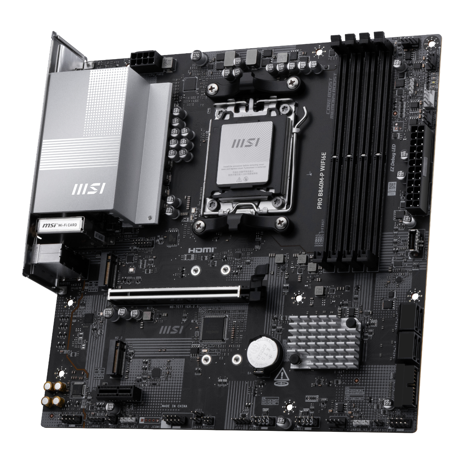 PROB840M-PWIFI6E_MSI-PRO-B840M-P-WIFI6E-AM5-mATX-Motherboard_wr_04a MSI PRO B840M-P Wi-Fi 6E AMD AM5 MATX Gaming Motherboard