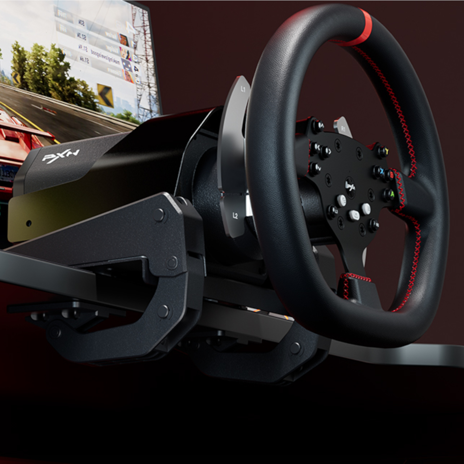 PXN-V10ULTRA_PXN-V10-Ultra-270-900°-3.2nm-Direct-Drive-USB-Steering-Wheel_wr_02a PXN V10 Ultra 270/900° 3.2nm Direct Drive USB Steering Wheel with Hall Effect Dual Pedals