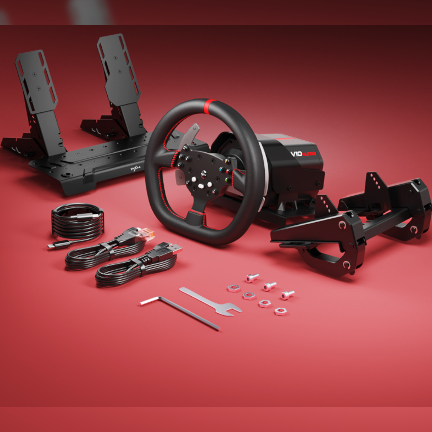 PXN-V10ULTRA_PXN-V10-Ultra-270-900°-3.2nm-Direct-Drive-USB-Steering-Wheel_wr_05a PXN V10 Ultra 270/900° 3.2nm Direct Drive USB Steering Wheel with Hall Effect Dual Pedals