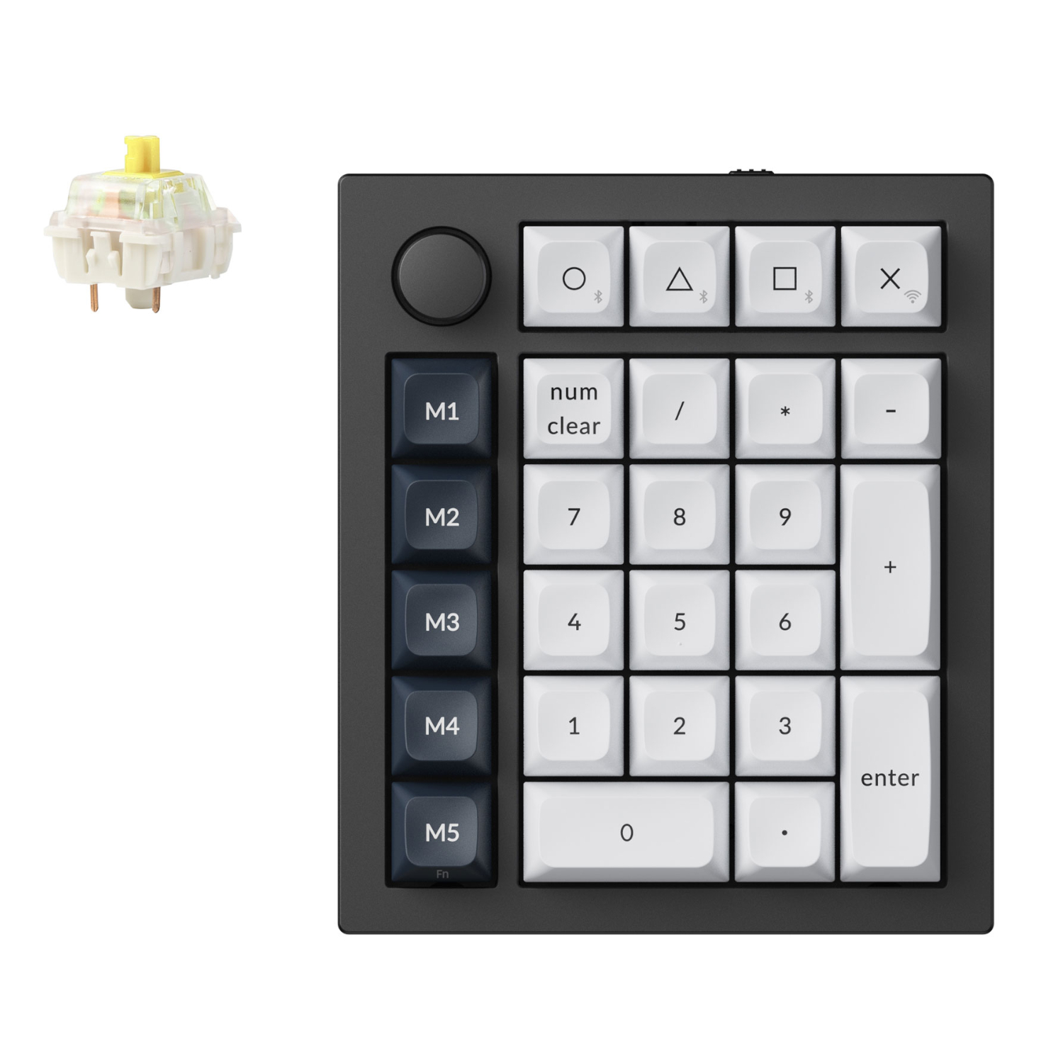 Q0M-M4_Keychron-Q0-Max-QMK-Gateron-Jupiter-Banana-RGB-Wireless-Custom-Number-Pad-Carbon-Black_wr_01a Keychron Q0 Max QMK Gateron Jupiter Banana RGB Wireless Custom Number Pad Shell White