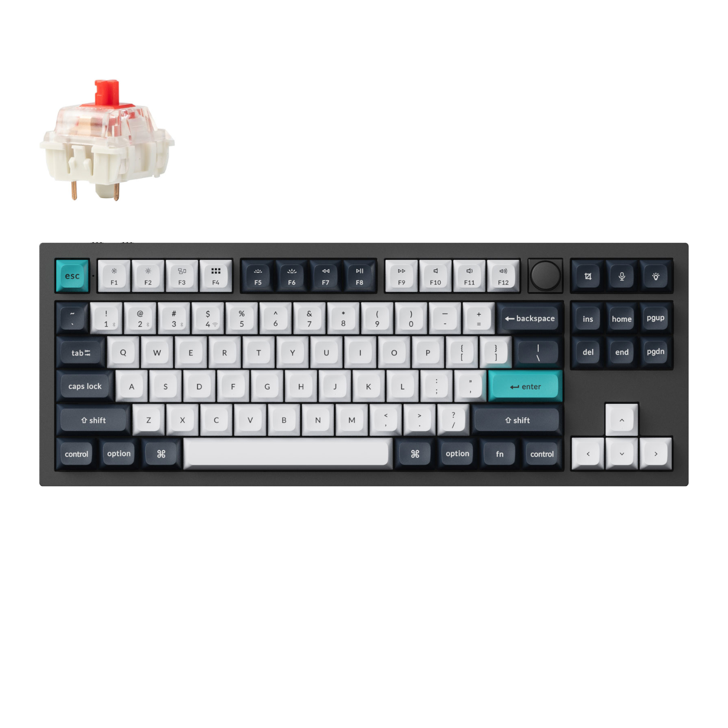Q3M-M1_Keychron-Q3-Max-80-Full-Assembled-Knob-Hot-Swappable-Gateron-RGB-Wireless-Keyboard-Jupiter-Red-Switches-Black_wr_01 Keychron Q3 Max 80% Full Assembled Knob Red Switch Hot-Swap Gateron Jupiter RGB Wireless Keyboard - Black