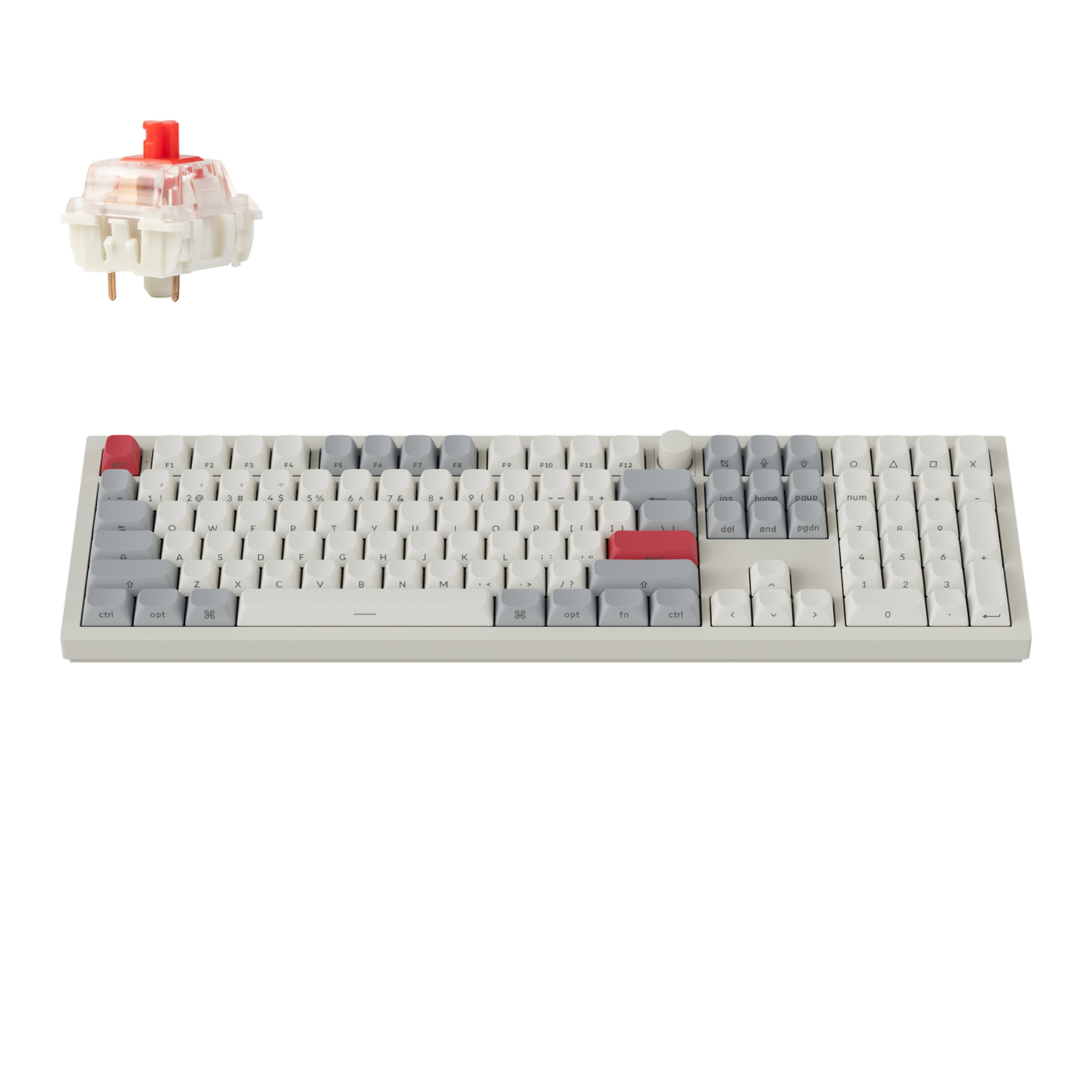 Q6M-P1S_Keychron-Q6-Max-QMK-VIA-Wireless-Custom-Mechanical-Keyboard-Gateron-Red-Jupiter-Switches-Shell-White_wr_01 Keychron Q6 Max QMK/VIA Wireless Custom Mechanical Keyboard OSA Gateron Red Jupiter Switches - Shell White
