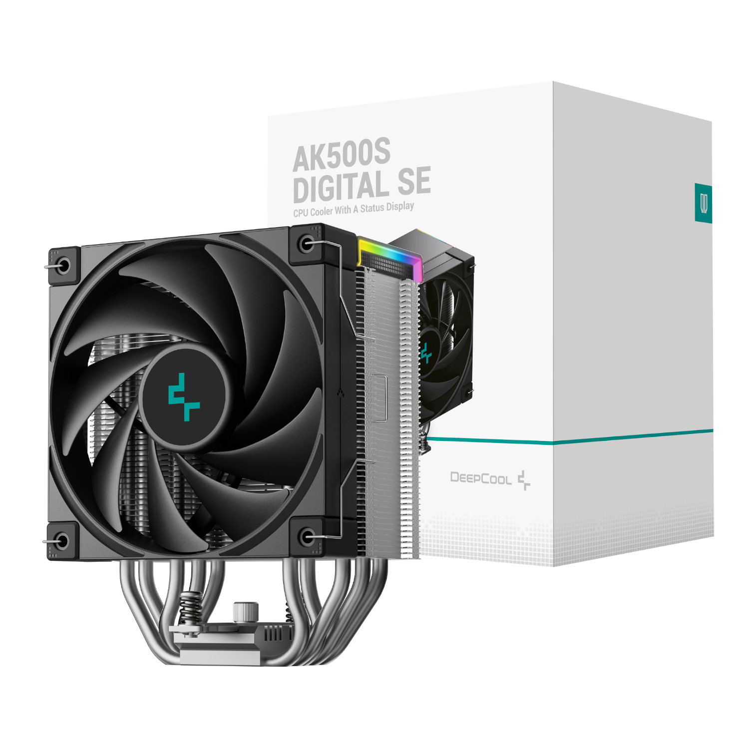 R-AK500S-BKADMN-GJD_DeepCool-AK500S-Digital-120mm-Air-CPU-Cooler-Black_wr_01a DeepCool AK500S Digital 120mm Air CPU Cooler - Black