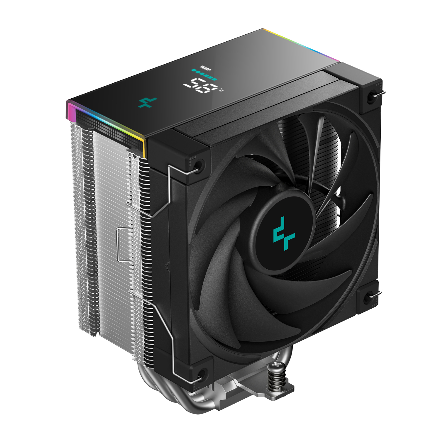 R-AK500S-BKADMN-GJD_DeepCool-AK500S-Digital-120mm-Air-CPU-Cooler-Black_wr_02a DeepCool AK500S Digital 120mm Air CPU Cooler - Black