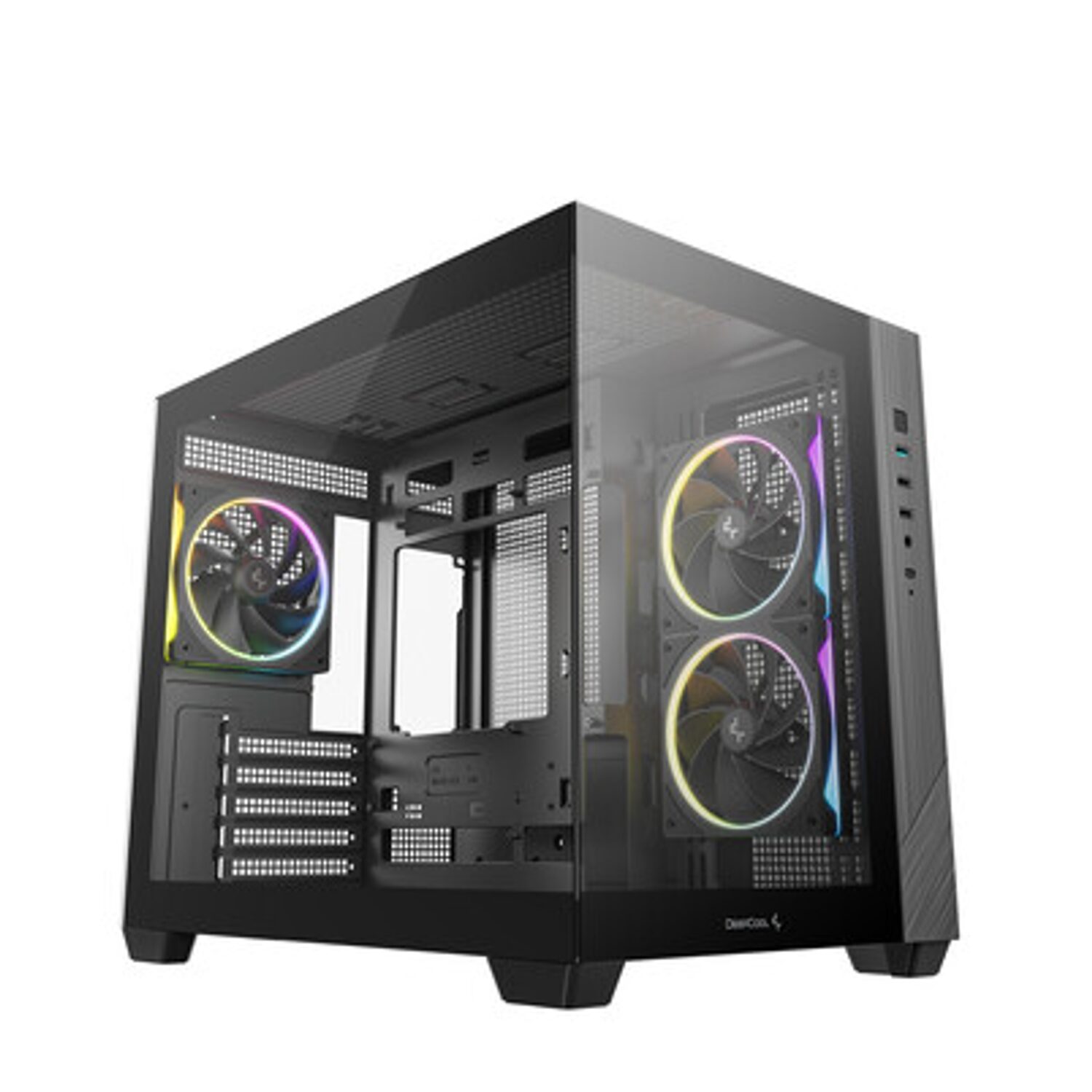 R-CG330-BKNGM3-G_DEEPCOOL_CHASSIS_CG330_5F_MATX_ARGB_BK_wr_11 Deepcool CG330 3F Panoramic Dual-Chamber Micro-ATX Gaming Chassis - Black