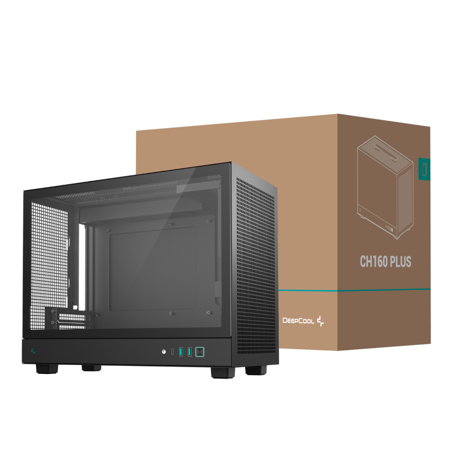 R-CH160-BKNGM0-G_DeepCool-CH160-PLUS-Micro-ATX-Chassis-Black_wr_01a DeepCool CH160 PLUS Micro-ATX Chassis - Black