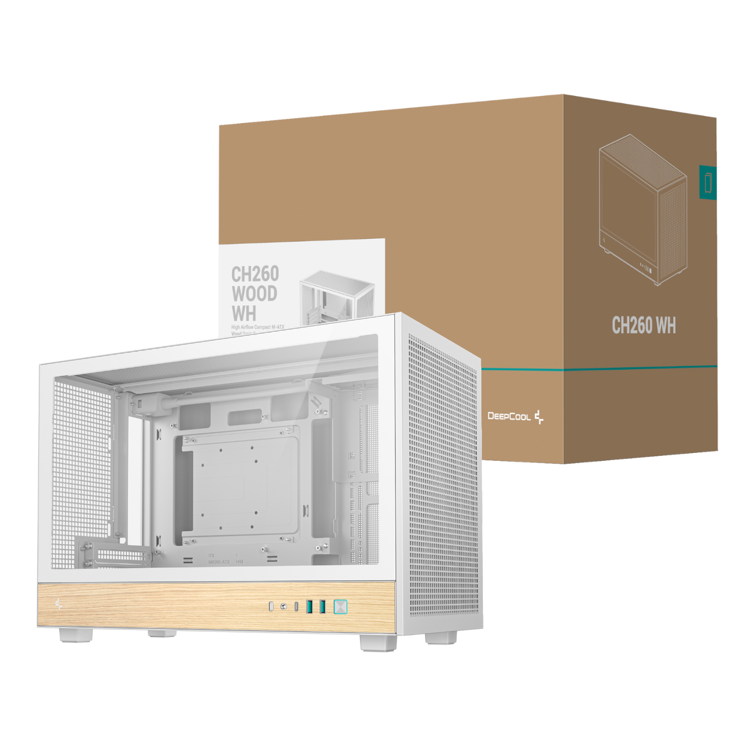 R-CH260-WHNWM0-G-1_DeepCool-CH260-Wood-mATX-Gaming-Chassis-White_wr_02a DeepCool CH260 Wood mATX Gaming Chassis White