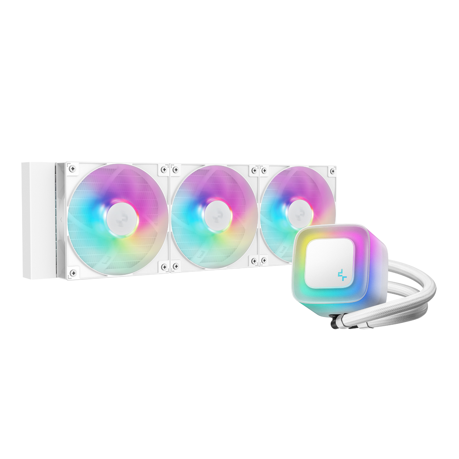 R-LE360-WHAMMN-G-2-White_DeepCool-LE360-V2-ARGB-360mm-AIO-Liquid-Cooler-White_wr_02a DeepCool LE360 V2 ARGB 360mm AIO Liquid Cooler - White