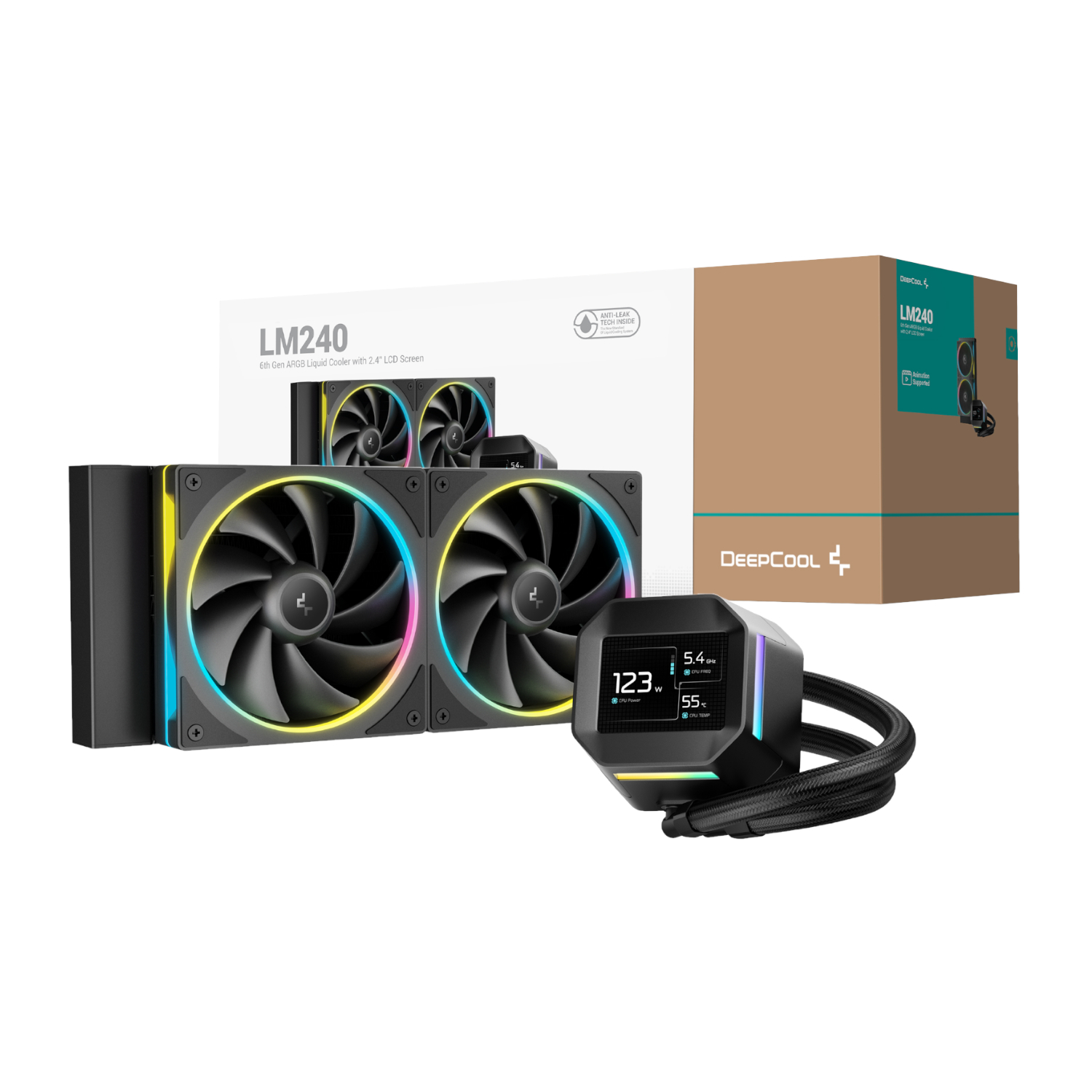 R-LM240-BKDMMC-1_DeepCool-LM240-ARGB-240mm-AiO-Liquid-Cooler-Black_wr_01a DeepCool LM240 ARGB 240mm AiO CPU Liquid Cooler - Black