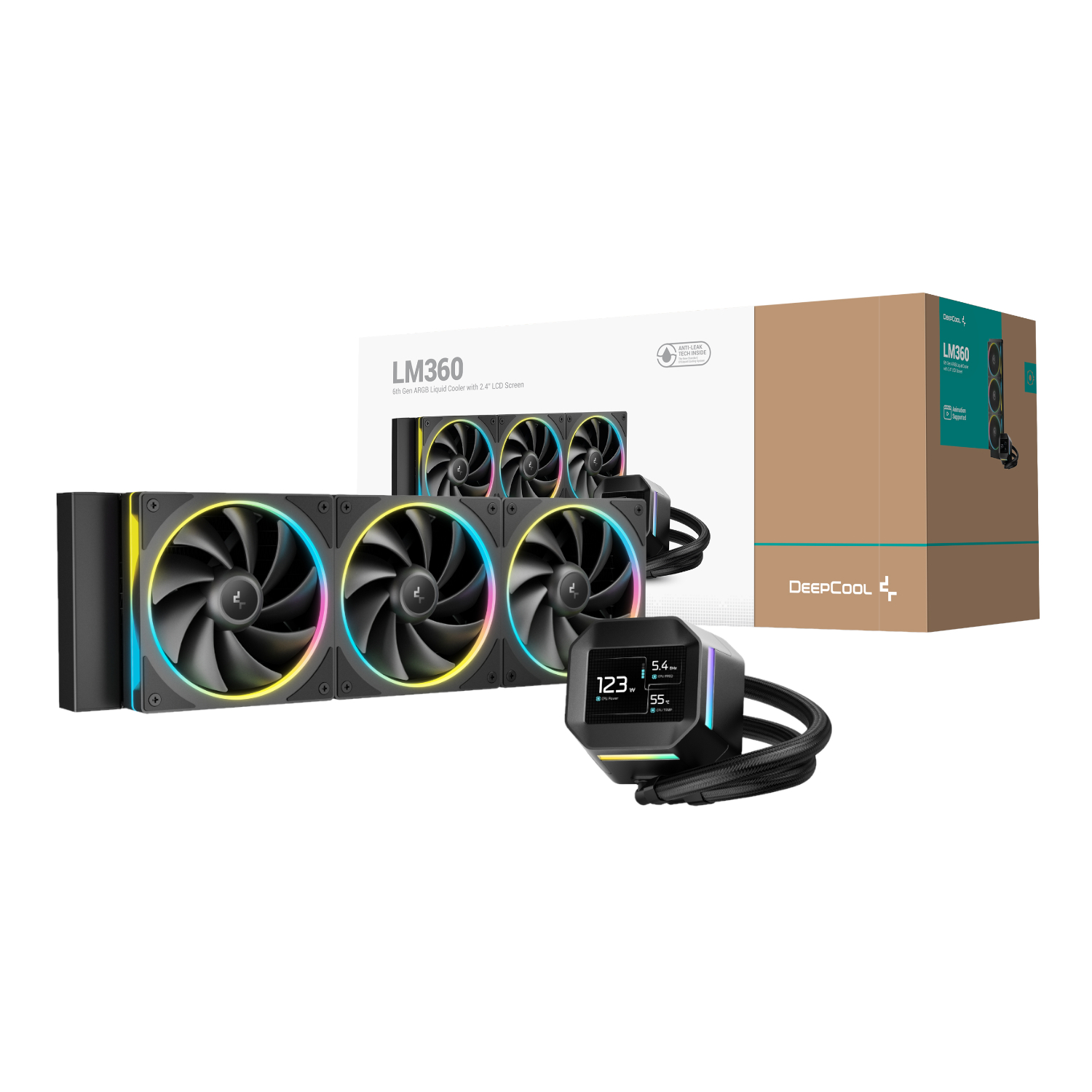 R-LM360-BKDMMC-1_DeepCool-LM360-ARGB-360mm-AIO-CPU-Liquid-Cooler-Black_wr_01 DeepCool LM360 ARGB 360mm AIO CPU Liquid Cooler - Black