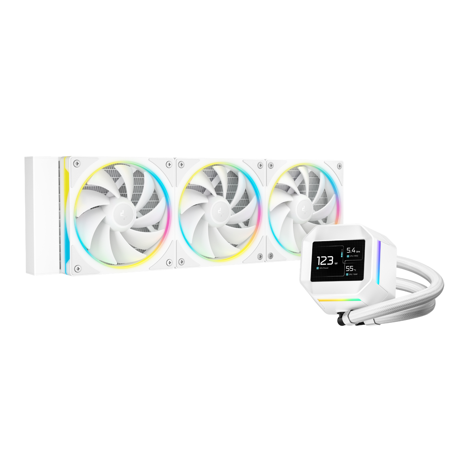 R-LM360-WHDMMC-1_DeepCool-LM360-ARGB-360mm-AIO-CPU-Liquid-Cooler-White_wr_02 DeepCool LM360 ARGB 360mm AIO CPU Liquid Cooler - White