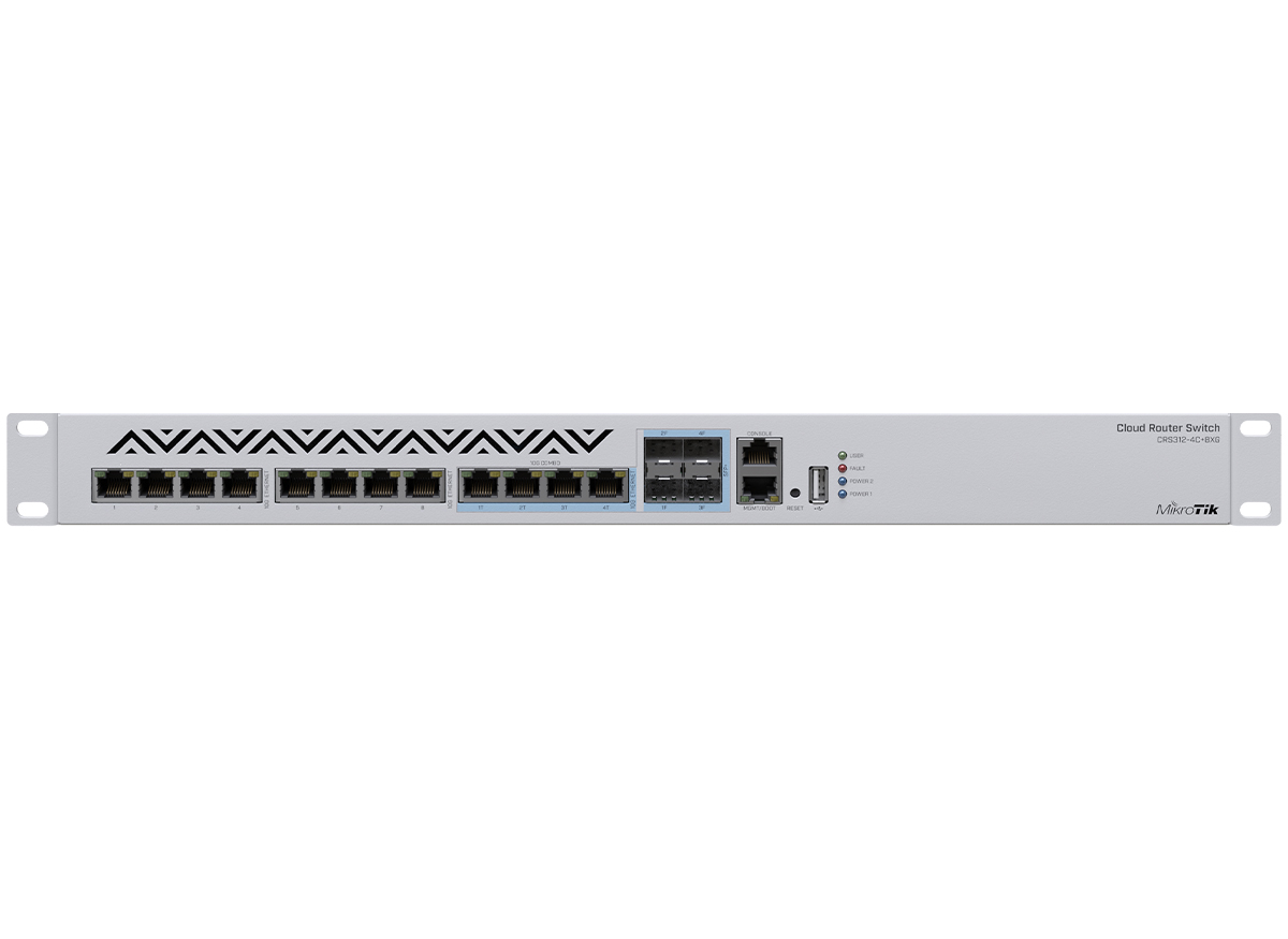 RB-CRS312 MikroTik Cloud Router Switch 8 Port 10Gbps 4SFP+/10Gbps Ports