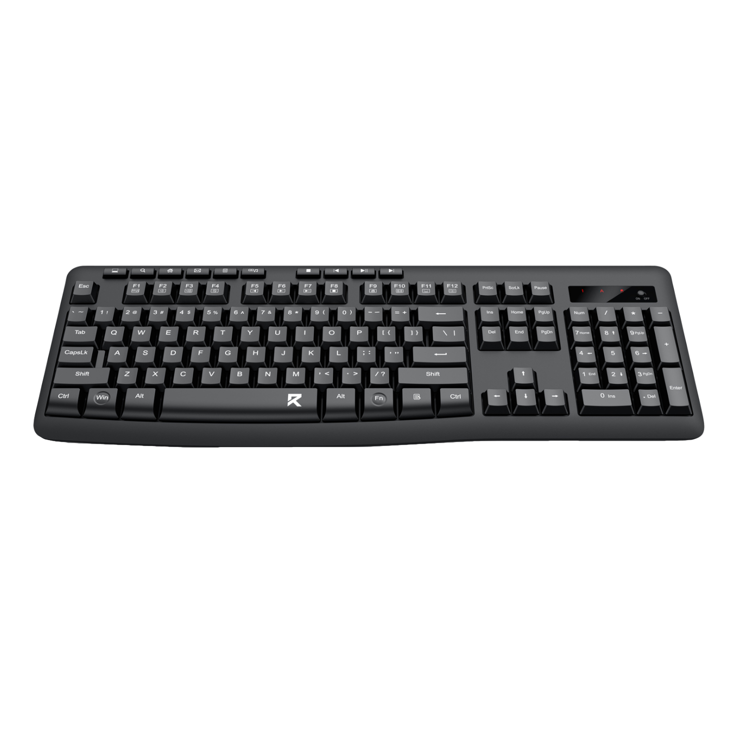 Redragon BK-7367 Full-size Ergonomic Wireless Membrane Office Keyboard - Black