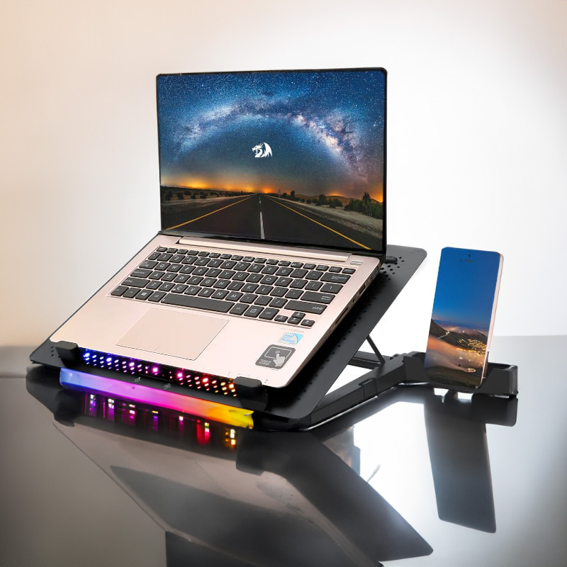 RD-GCP500_wr_04-1 REDRAGON Dual USB 5 Fan RGB Gaming Notebook Stand