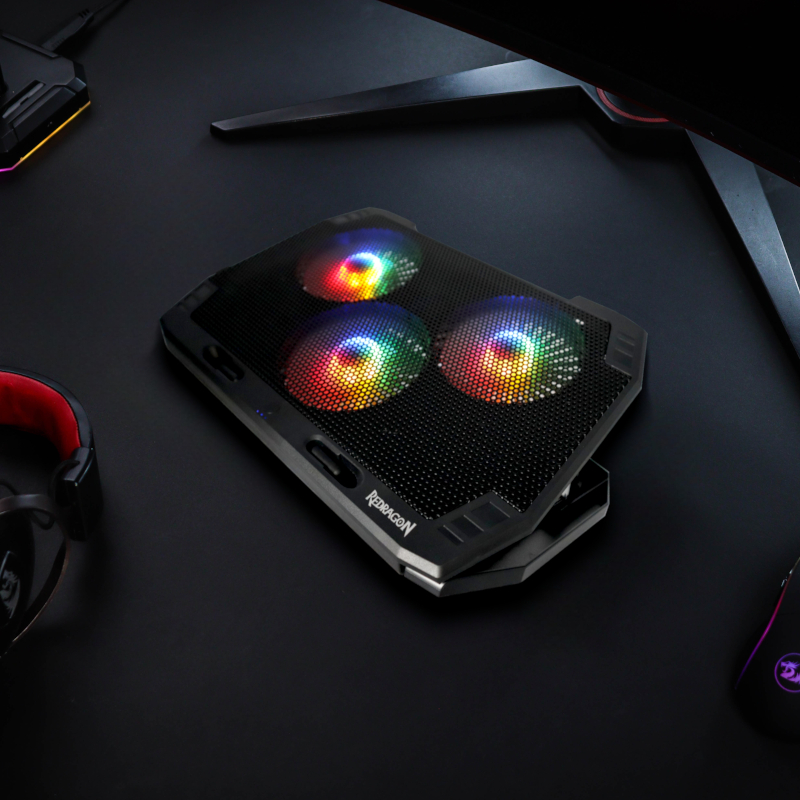 RD-GCP511_wr_05 REDRAGON Dual USB 3 Fan RGB Gaming Notebook Stand