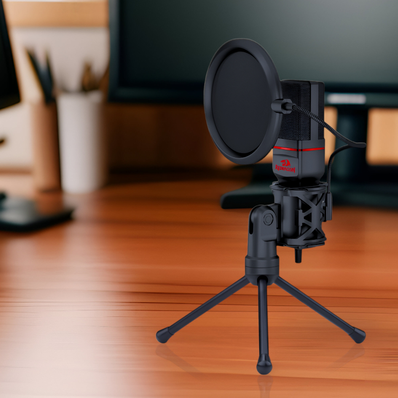 RD-GM100_wr_04 REDRAGON SEYFERT 3.5mm Aux Gaming Mic and Tripod - Black