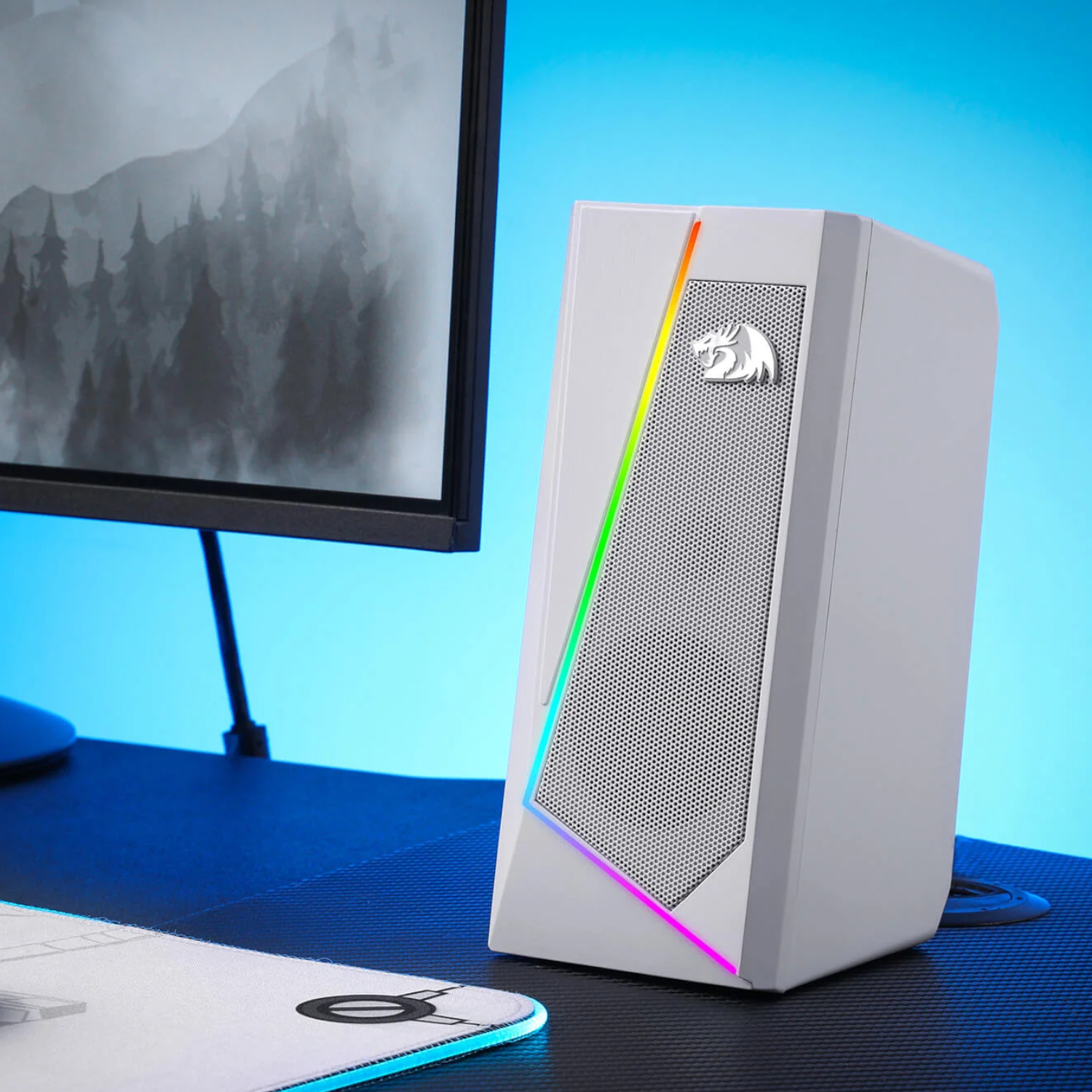 RD-GS520W_Redragon-GS20W-ANVIL-3W-2.0-RGB-Stereo-Desktop-PC-Speakers-White_wr_05a Redragon GS20W ANVIL 3W 2.0 RGB Stereo Desktop PC Speakers - White