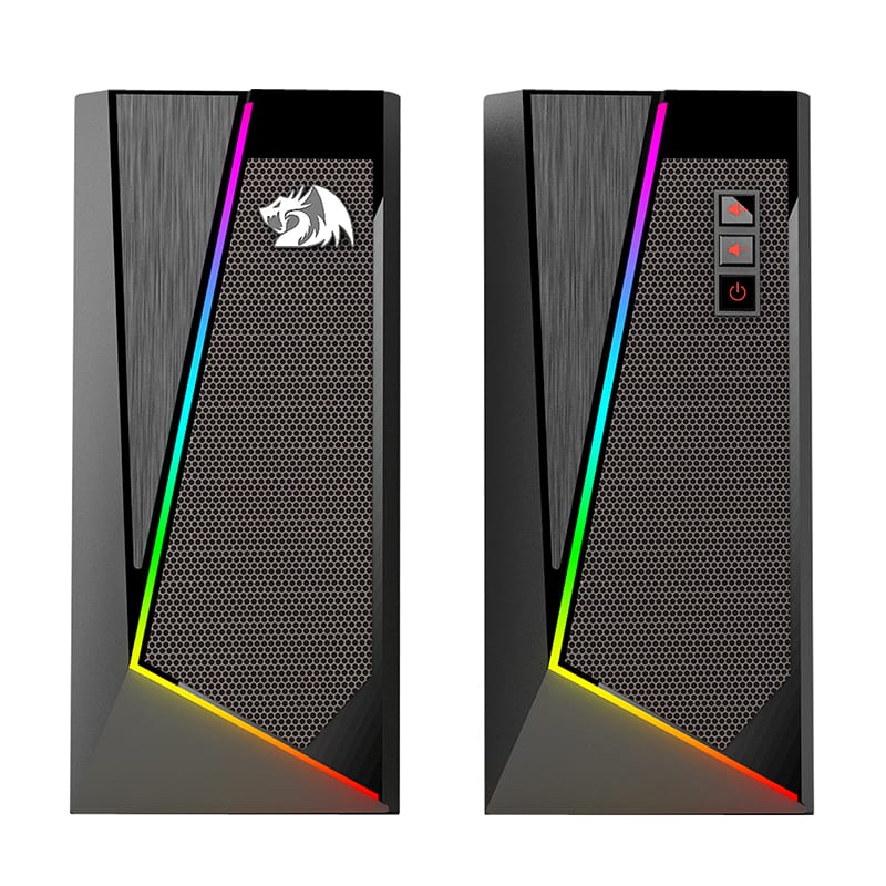 RD-GS520_wr_02 REDRAGON 2.0 Satellite Speaker ANVIL 2 x 3W RGB USB|Aux Gaming Speaker - Black