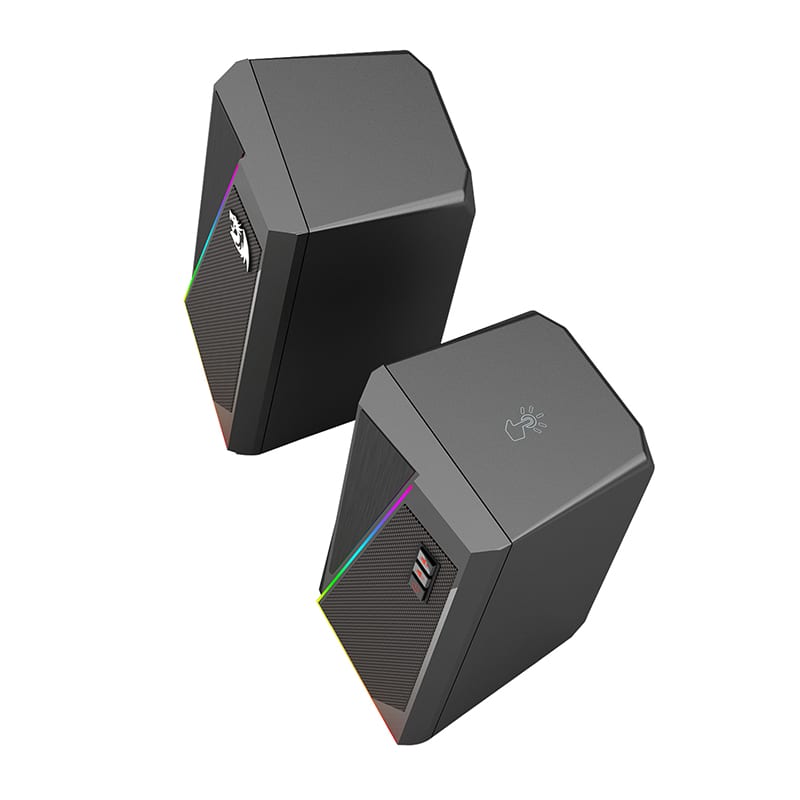 RD-GS520_wr_03 REDRAGON 2.0 Satellite Speaker ANVIL 2 x 3W RGB USB|Aux Gaming Speaker - Black