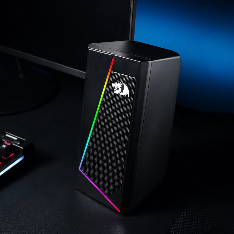 RD-GS520_wr_05 REDRAGON 2.0 Satellite Speaker ANVIL 2 x 3W RGB USB|Aux Gaming Speaker - Black