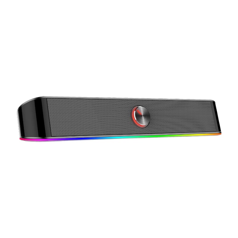 RD-GS560_wr_01 REDRAGON 2.0 Sound Bar ADIEMUS 2 x 3W RGB USB|Aux PC Gaming Speaker - Black