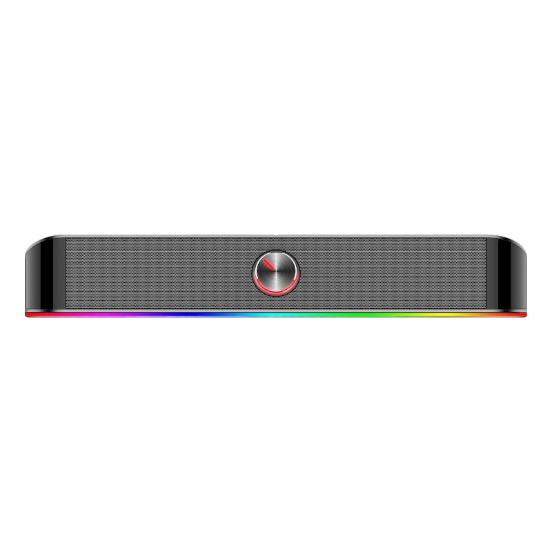 RD-GS560_wr_02 REDRAGON 2.0 Sound Bar ADIEMUS 2 x 3W RGB USB|Aux PC Gaming Speaker - Black
