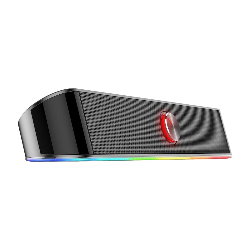 RD-GS560_wr_04 REDRAGON 2.0 Sound Bar ADIEMUS 2 x 3W RGB USB|Aux PC Gaming Speaker - Black