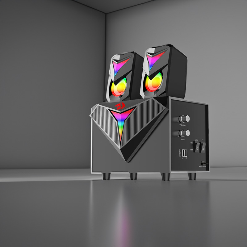RD-GS700_wr_07B REDRAGON 2.1 Satellite Speaker TOCCATA RGB 11W Gaming Speaker - Black