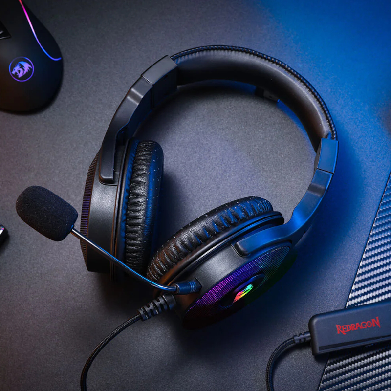 RD-H350RGB-1_wr_05 REDRAGON Over-Ear PANDORA USB (Power Only)|Aux (Mic and Headset) RGB Gaming Headset - Black